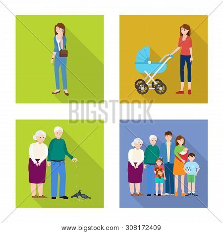 Vector Illustration Of Generation And Happy Icon. Collection Of Generation And Avatar Vector Icon Fo