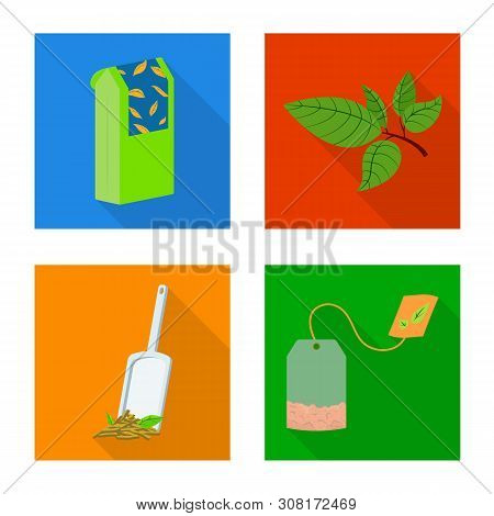 Vector Design Of Product And Organic Logo. Set Of Product And Floral Stock Vector Illustration.