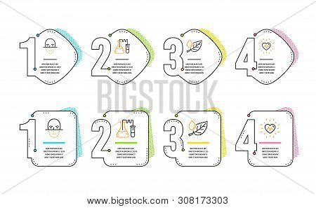 Leaf Dew, Chemistry Lab And Face Recognition Icons Simple Set. Heartbeat Sign. Water Drop, Medical L