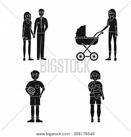 Vector Illustration Of Face And Portrait Symbol. Collection Of Face And People Stock Vector Illustra
