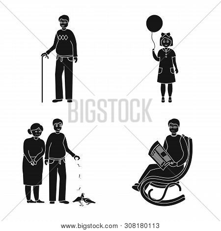 Vector Design Of Face And Portrait Symbol. Collection Of Face And People Stock Vector Illustration.