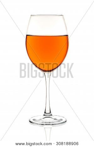 Amber Wine. Wine In A Glass. Traditional Georgian Wine According To Ancient Technology. Isolated On 