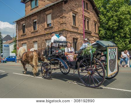 Kirchheimbolanden, Rheinland-pfalz, Germany-06 23 2019: Holiday Parade On Streets Of German Town Dur