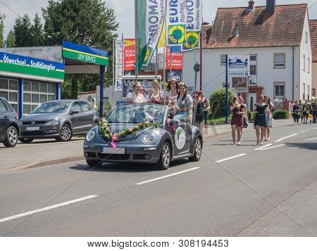 Kirchheimbolanden, Rheinland-pfalz, Germany-06 23 2019: Holiday Parade On Streets Of German Town Dur