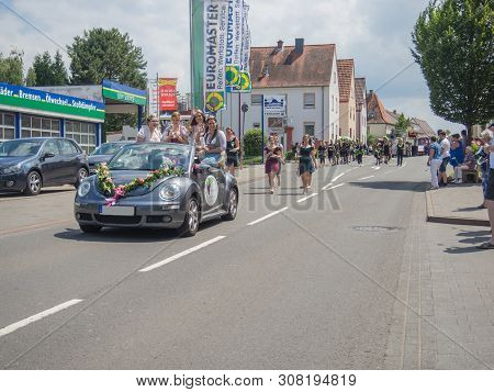 Kirchheimbolanden, Rheinland-pfalz, Germany-06 23 2019: Holiday Parade On Streets Of German Town Dur