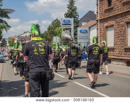 Kirchheimbolanden, Rheinland-pfalz, Germany-06 23 2019: Holiday Parade On Streets Of German Town Dur