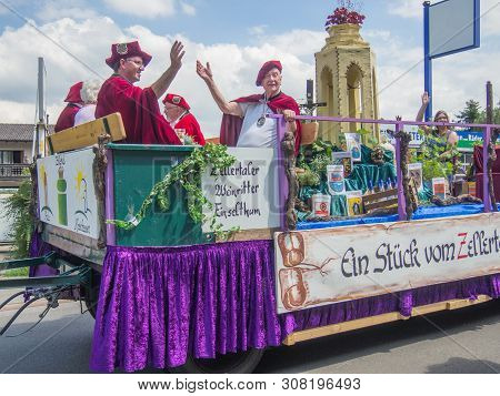 Kirchheimbolanden, Rheinland-pfalz, Germany-06 23 2019: Holiday Parade On Streets Of German Town Dur