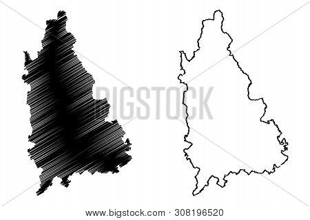 Dambovita County (administrative Divisions Of Romania, Sud - Muntenia Development Region) Map Vector