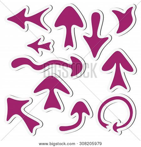 Sticker Arrow Set Isolated On A White Background
