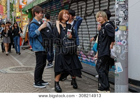 Tokyo, Japan, May 10, 2019 : Takeshita Street (takeshita-dori) Is A Pedestrian Shopping Street Lined