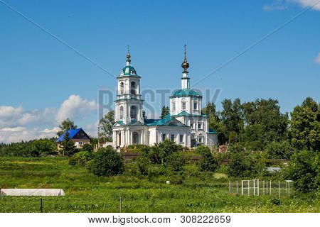 Church Of The Nativity Of The Blessed Virgin Of The 18th Century In The Village Of Roshcha. Borovsk,