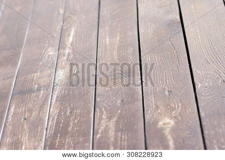 Texture Old Wooden Brown Background. The Background Of The Tree Is Natural Color, The Boards Are Til