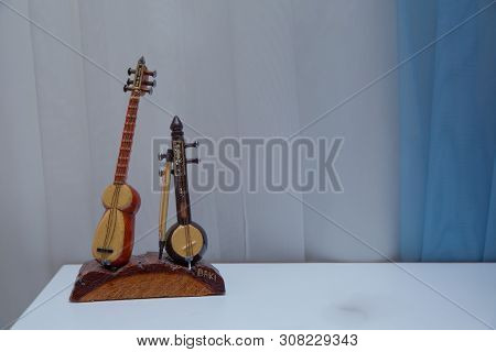 East Music Instruments On The Rug .tar String Instrument . Kamancha, Kamanche, Kemancheh, Kamanjah, 