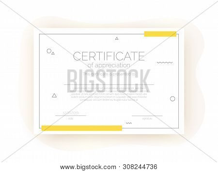 Certificate Template For Business, Courses, Competition In Abstract Minimalism Style.