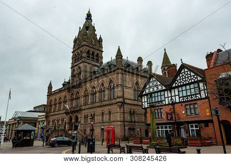 Chester, Uk - 8th March 2019: The Stunning Chester Town Hall Taken In Spring 2019