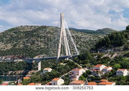 Most Famous Franjo Tudjman Bridge In Dubrovnik Croatia