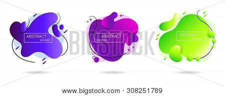 Modern Colorful Gradient Abstract Banners. Fluid Elements Set