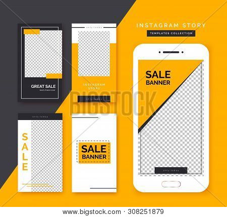 Social Media Stories Templates Set. Trendy Backgrounds For Social Media, Smartphone App.