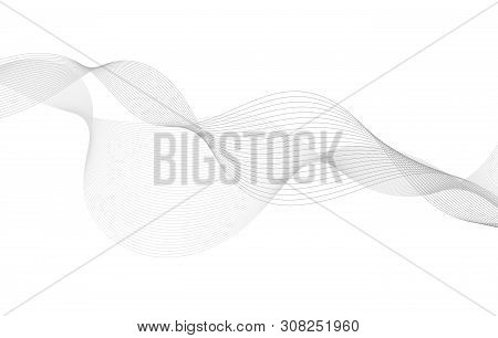 Abstract Grey Wave Background. Abstract Poster With Text Space, Abstract Futuristic Shapes For Prese