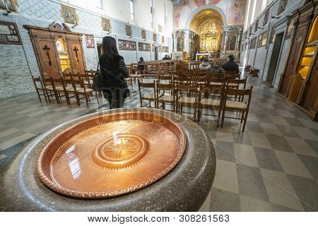 Cividale Del Friuli, Italy. March 2018.  The Sanctuary Of The Blessed Virgin Of Castelmonte (madone 