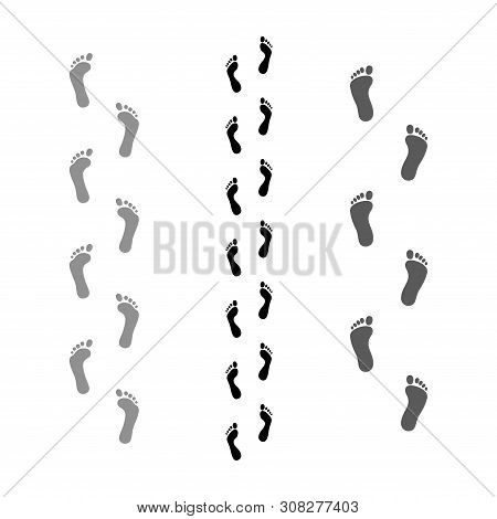 Walk Bare Foot Print Footprint Footstep Silhouette Illustration