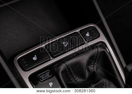 Novosibirsk, Russia - June 22, 2019:  Hyundai Creta, Close-up Of Seat Heating, Off Road Buttons. Mod