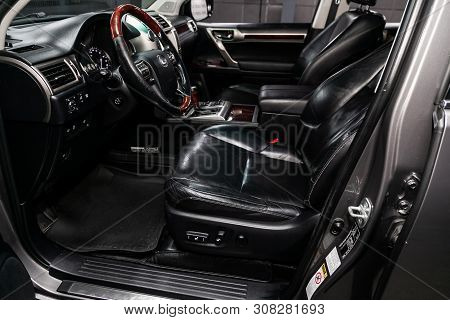 Novosibirsk, Russia - June 22, 2019:  Lexus Gx 460,  Close-up Of The Dashboard, Adjustment Of The Bl
