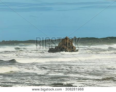 Jagged Rocks At The Mouth Of The Arthur River In Tarkine Wilderness Of Tasmania