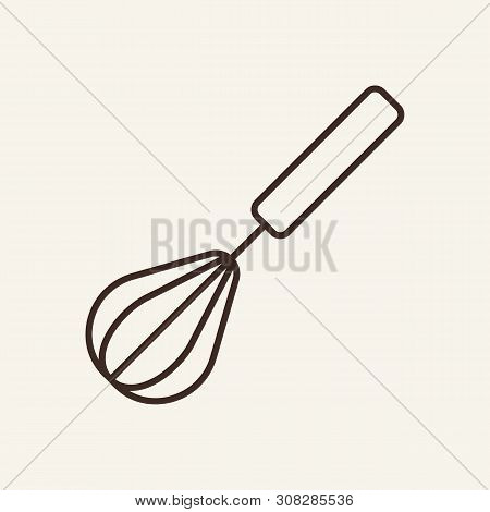 Whisk Line Icon. Mixer, Beater, Eggbeater. Cooking Concept. Vector Illustration Can Be Used For Topi