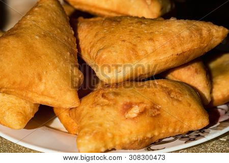Close Up Traditional Caucasian Buns Lakuma On Plate