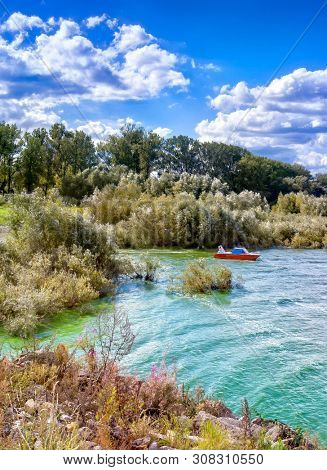 big otmuchow lake in the hot summer