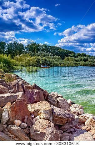 big otmuchow lake in the hot summer