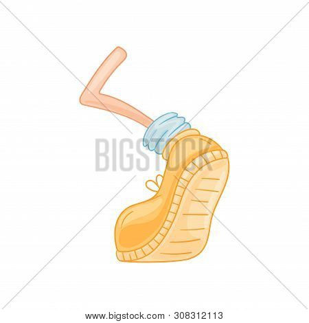 Foot Is Preparing For The Step. Vector Illustration On White Background.