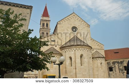 The Church Of St. Barbara And The Bell Tower Of St. Lawrence Cathedral. Beautiful Architecture In Ol