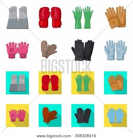 Vector Illustration Of Glove And Winter Symbol. Collection Of Glove And Equipment Stock Vector Illus