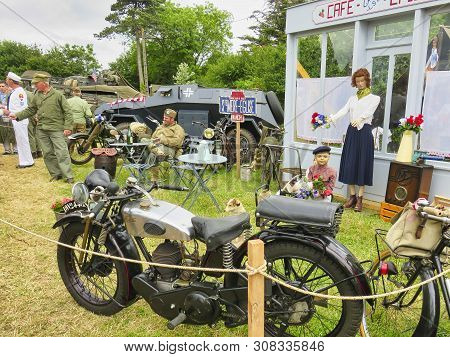 Sainte Mere, Normandy, France - June 06, 2019. D Day 75 Birthday Of French Liberation By Allied Coun