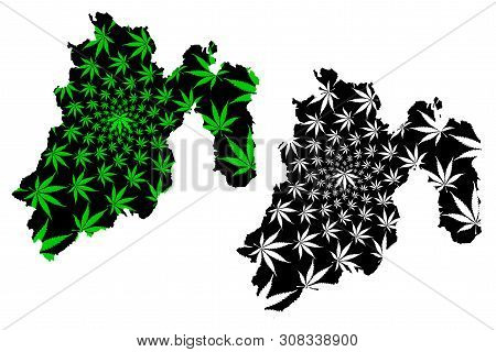State Of Mexico (united Mexican States, Mexico, Federal Republic, Edomex) Map Is Designed Cannabis L