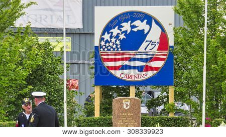 Sainte Mere, Normandy, France - June 06, 2019. D Day 75 Birthday Of French Liberation By Allied Coun