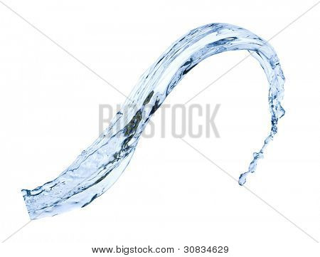 白い背景で隔離水のしぶき
