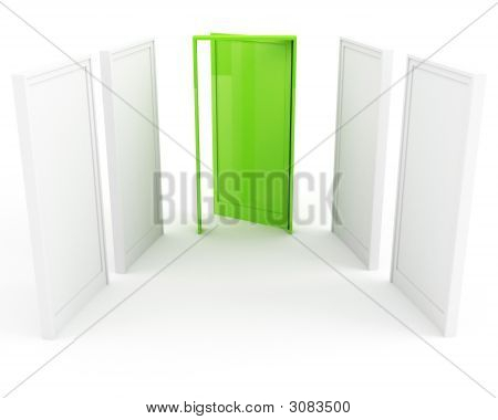 Puerta verde para el éxito