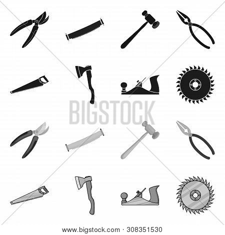 Vector Illustration Of Tool And Construction Icon. Collection Of Tool And Carpentry Stock Symbol For