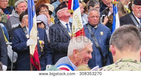 Sainte Mere, Normandy, France - June 06, 2019. D Day 75 Birthday Of French Liberation By Allied Coun