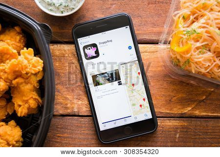 Stavropol, Russian Federation. June 10, 2019. Smartphone With Mobile Application Doggybag