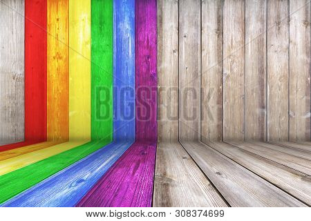 Wood Texture Background Surface With Lgbt Natural Pattern Or White Wood Texture Table Perspective Vi
