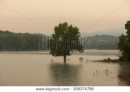 Sunrise At The Regajo Reservoir In Navajas, Castellon