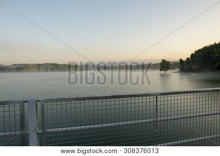 Sunrise At The Regajo Reservoir In Navajas, Castellon