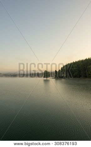 Sunrise At The Regajo Reservoir In Navajas, Castellon