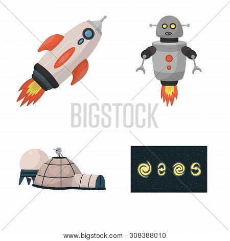 Vector Illustration Of Space And Galaxy Icon. Set Of Space And Travels Vector Icon For Stock.