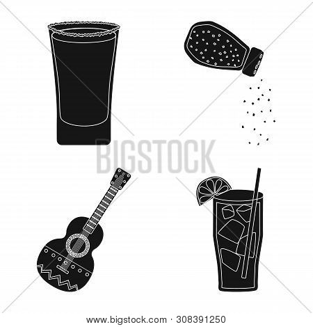 Vector Design Of Carnival And National Icon. Set Of Carnival And Tequila Stock Vector Illustration.