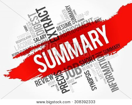 Summary Word Cloud Collage, Business Concept Background